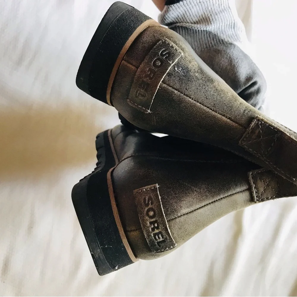 Sorel Gray Leather Ankle Boots - Picture 10 of 14